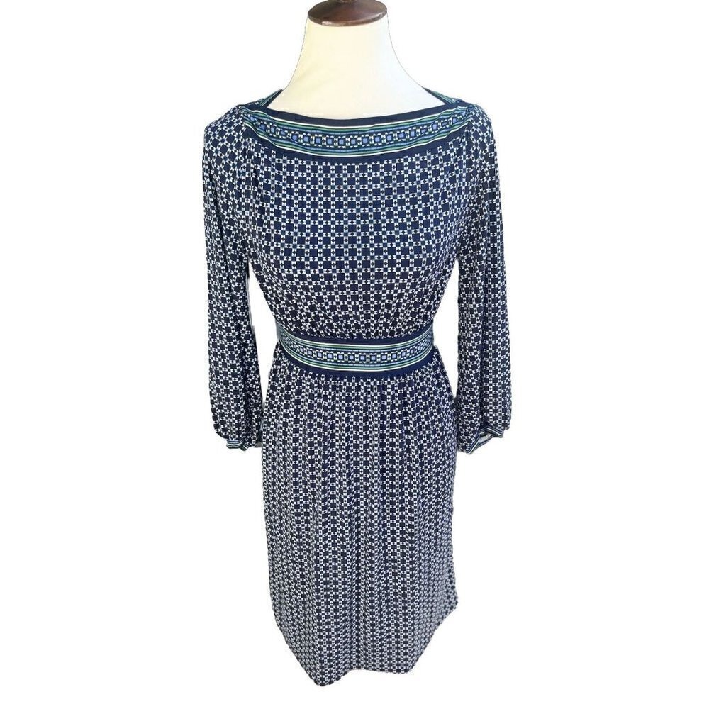 Max Studio Blue Navy Printed Women's Size Small S Sheath Dress $98 - Picture 15 of 16